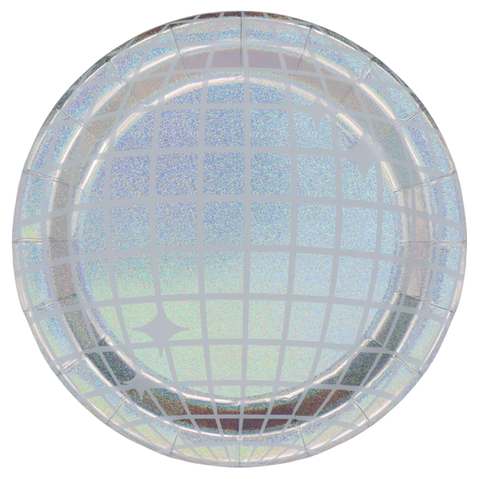 7" Iridescent Disco Ball Snack Plates, 8ct. by Celebrate It™